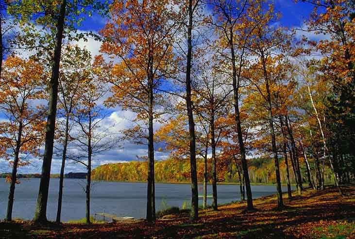 View of Sand Lake in autumn.