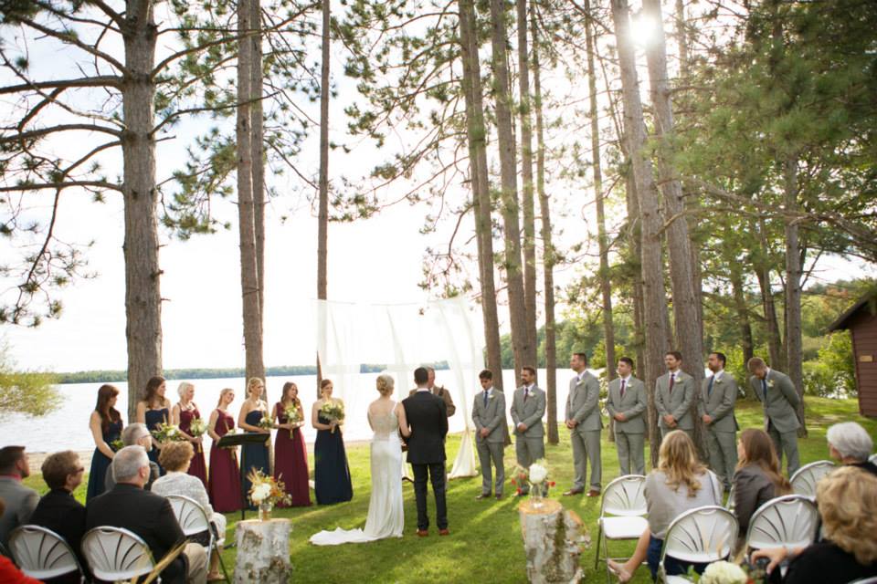 Lakeside wedding ceremony.