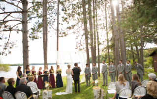 Lakeside wedding ceremony.